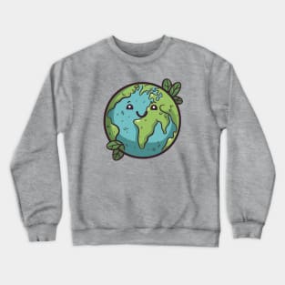 Adorable Planet Earth Character || Smiling Gaia Crewneck Sweatshirt